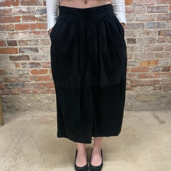 Black-Sued Valentino Maxi Skirt